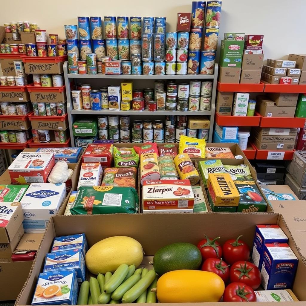 Food donations at Faith Baptist Food Bank