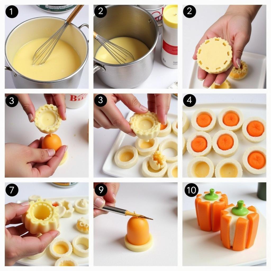 Steps involved in making a fake food candle