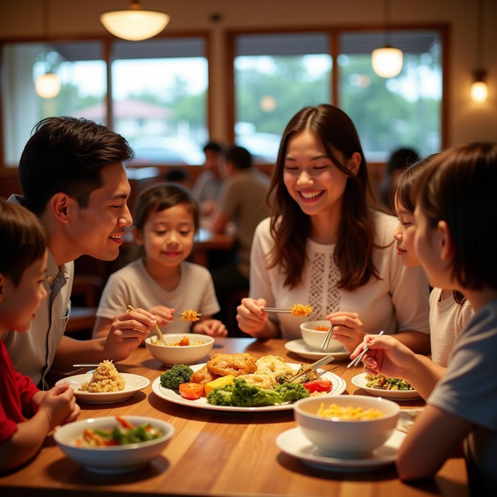 Family Enjoying Chinese Food in North Fort Myers