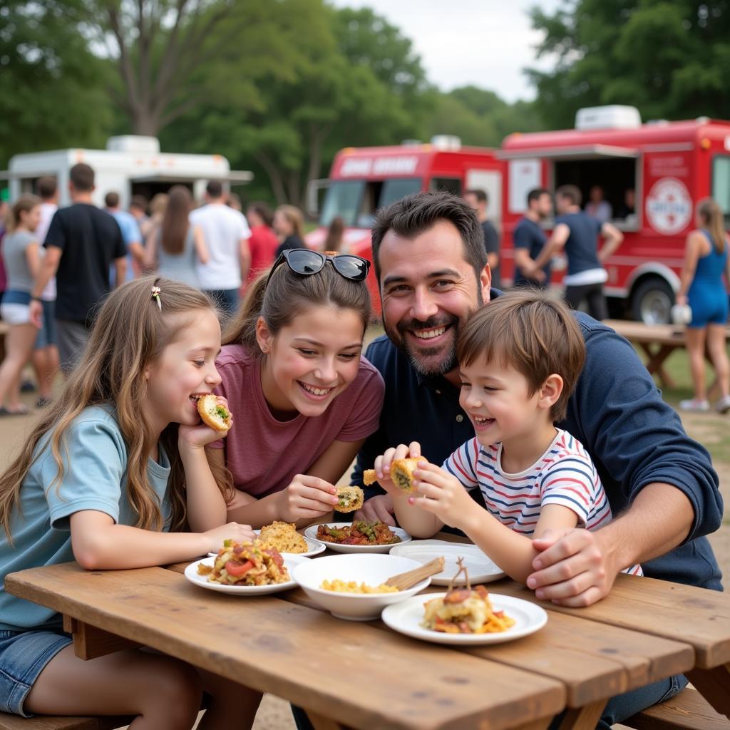 Family Enjoying St. Louis Food Truck Festival