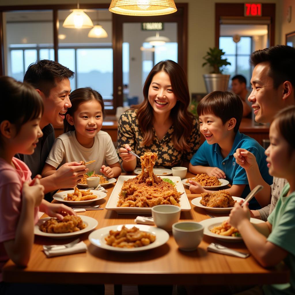 A family enjoying a Chinese dinner in Tarpon Springs