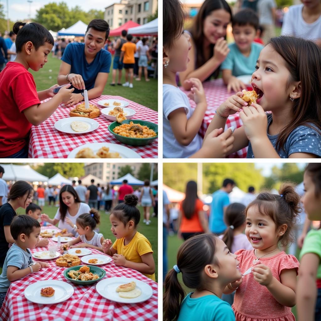 Families enjoying the Fargo Food Truck Festival