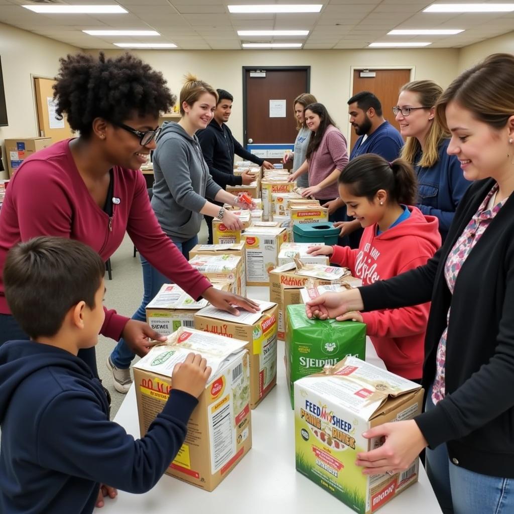 Families receiving food assistance at Feed My Sheep Food Pantry