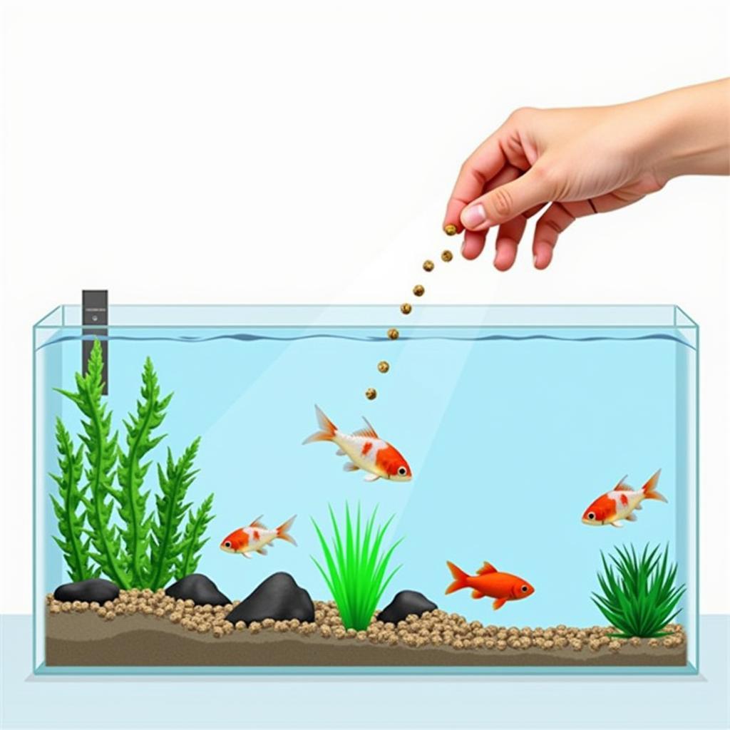 Feeding Sinking Pellets to Fish in an Aquarium