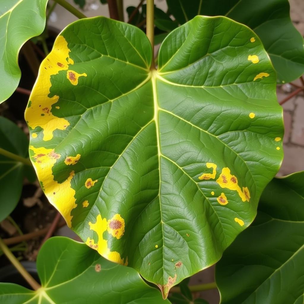 Fiddle Leaf Fig Showing Signs of Nutrient Deficiency