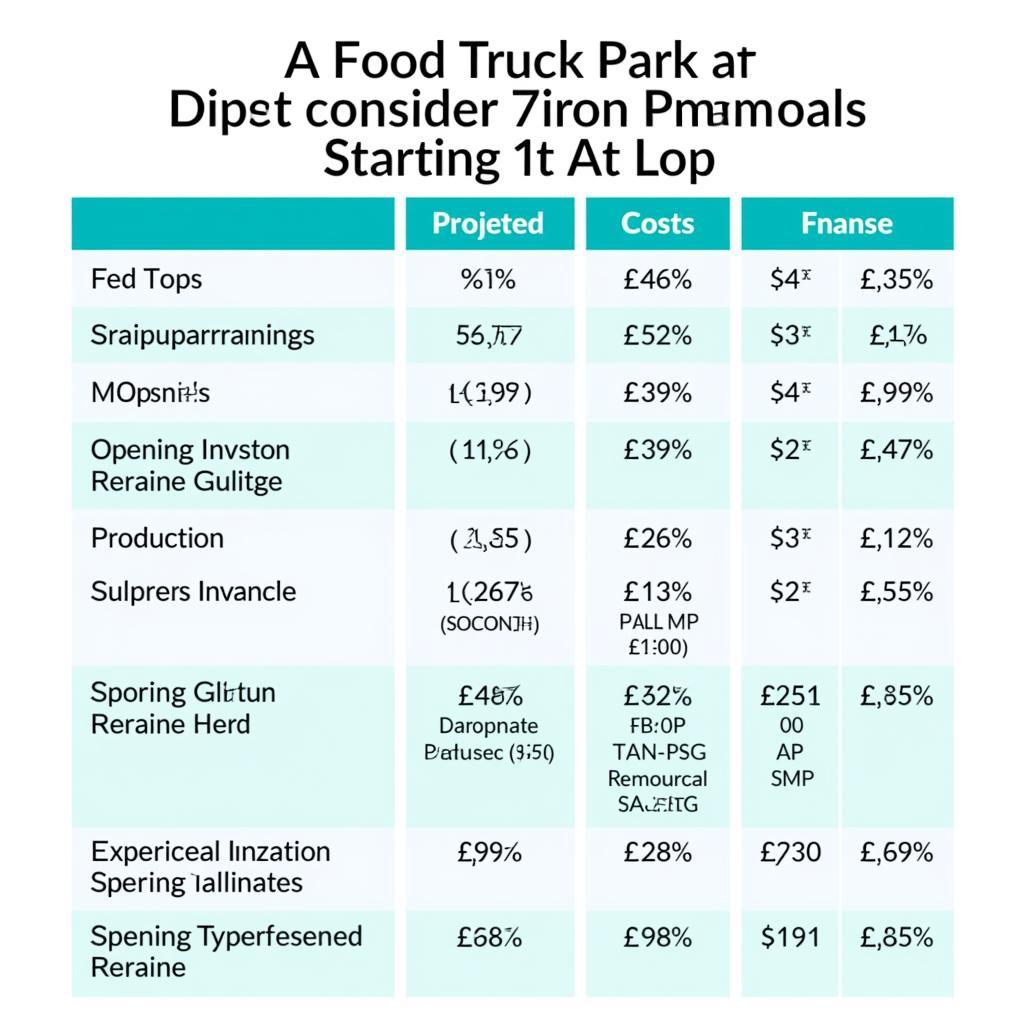 Financial Planning for a Food Truck Park