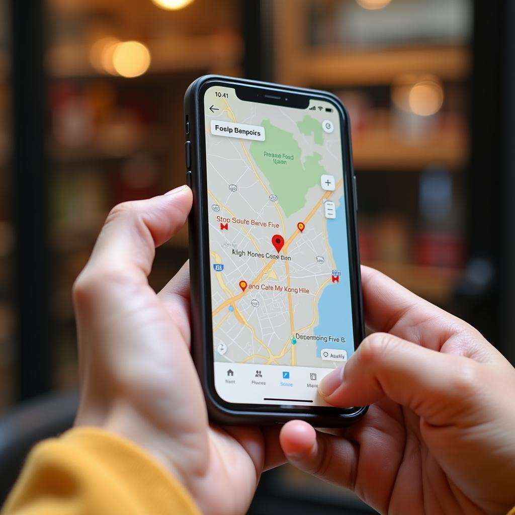 A person using a smartphone to locate a food pantry in Sparta WI