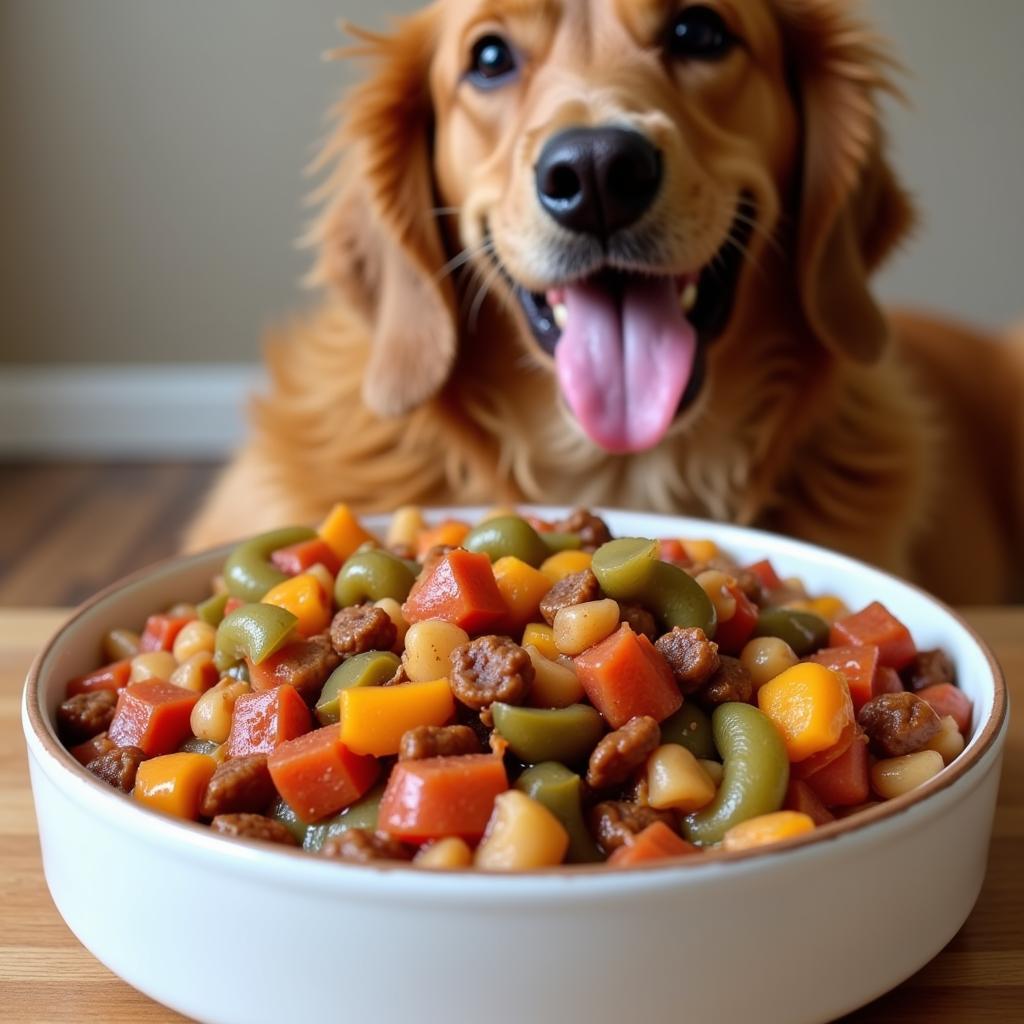 A Bowl of Homemade Crockpot Dog Food