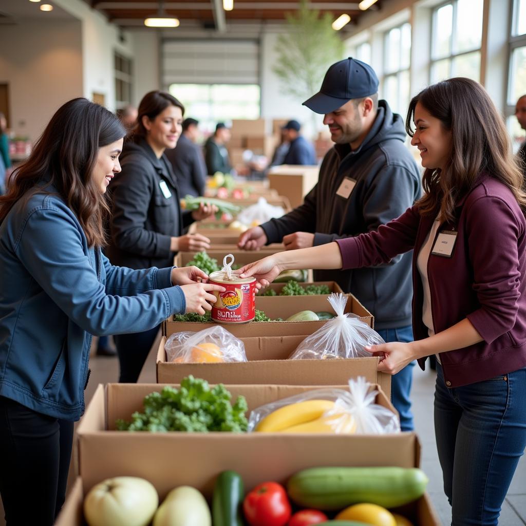 Food distribution at the Walnut Creek food bank