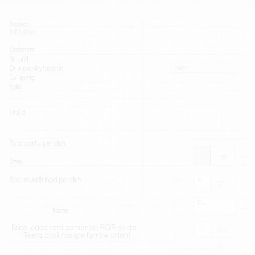 Food Cost Formula Worksheet Example