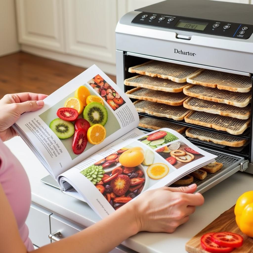 A beginner's guide to using a food dehydrator with a cookbook.