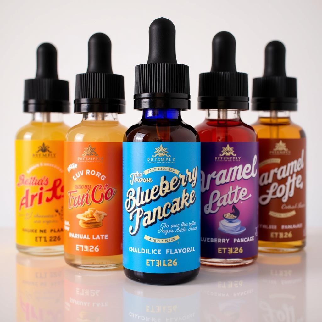 A variety of food-inspired vape flavors.