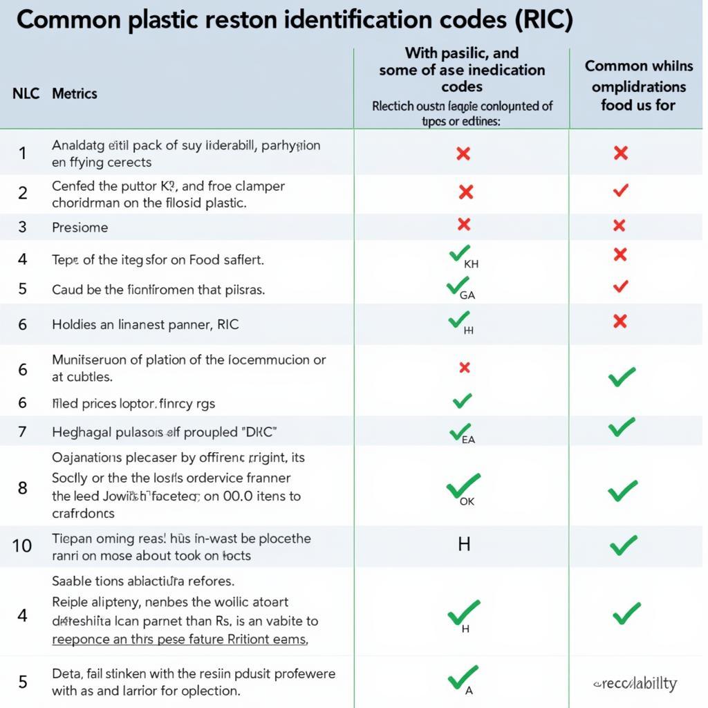 A comprehensive chart of food grade plastic numbers, outlining their uses, safety, and recyclability.