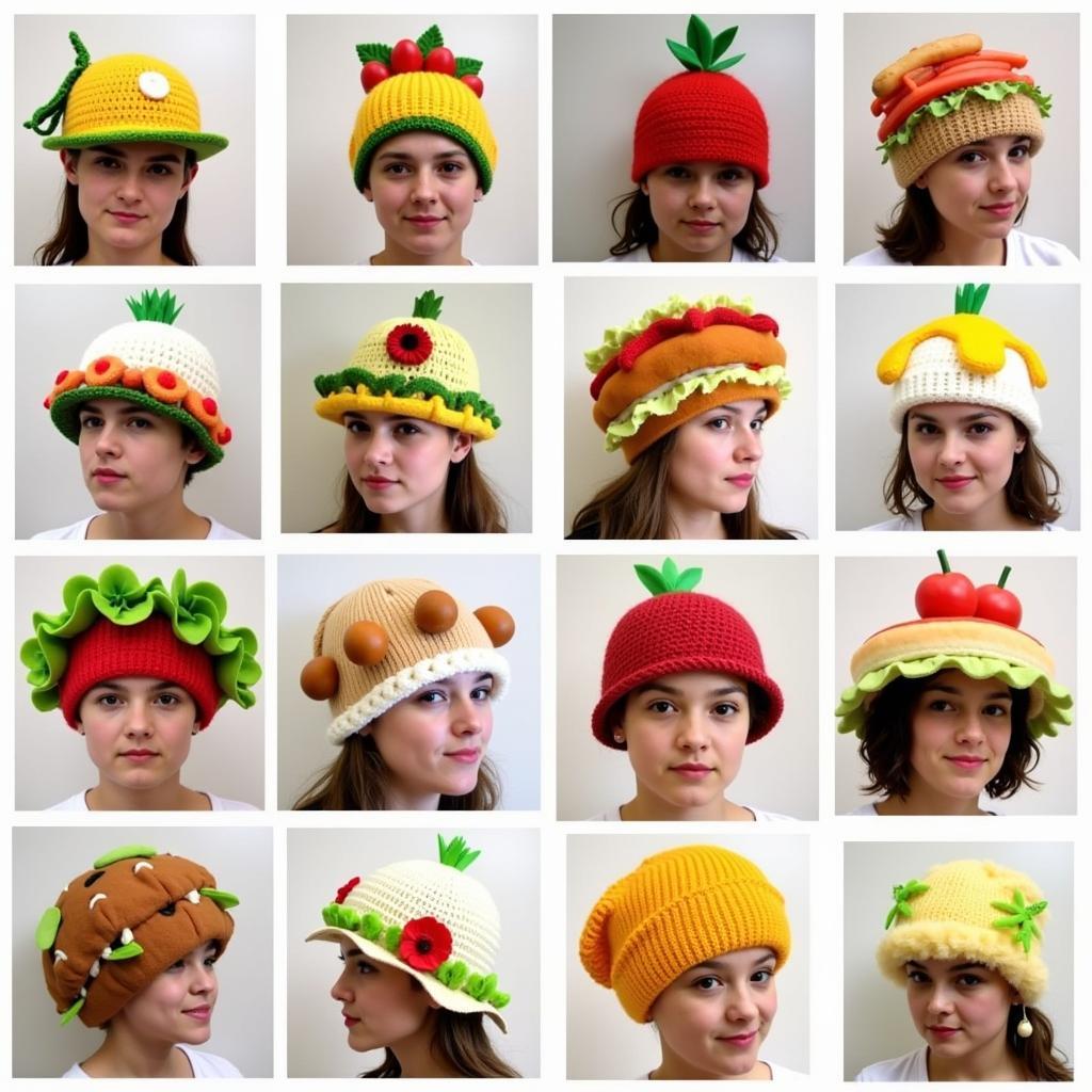 Different styles of food hats available