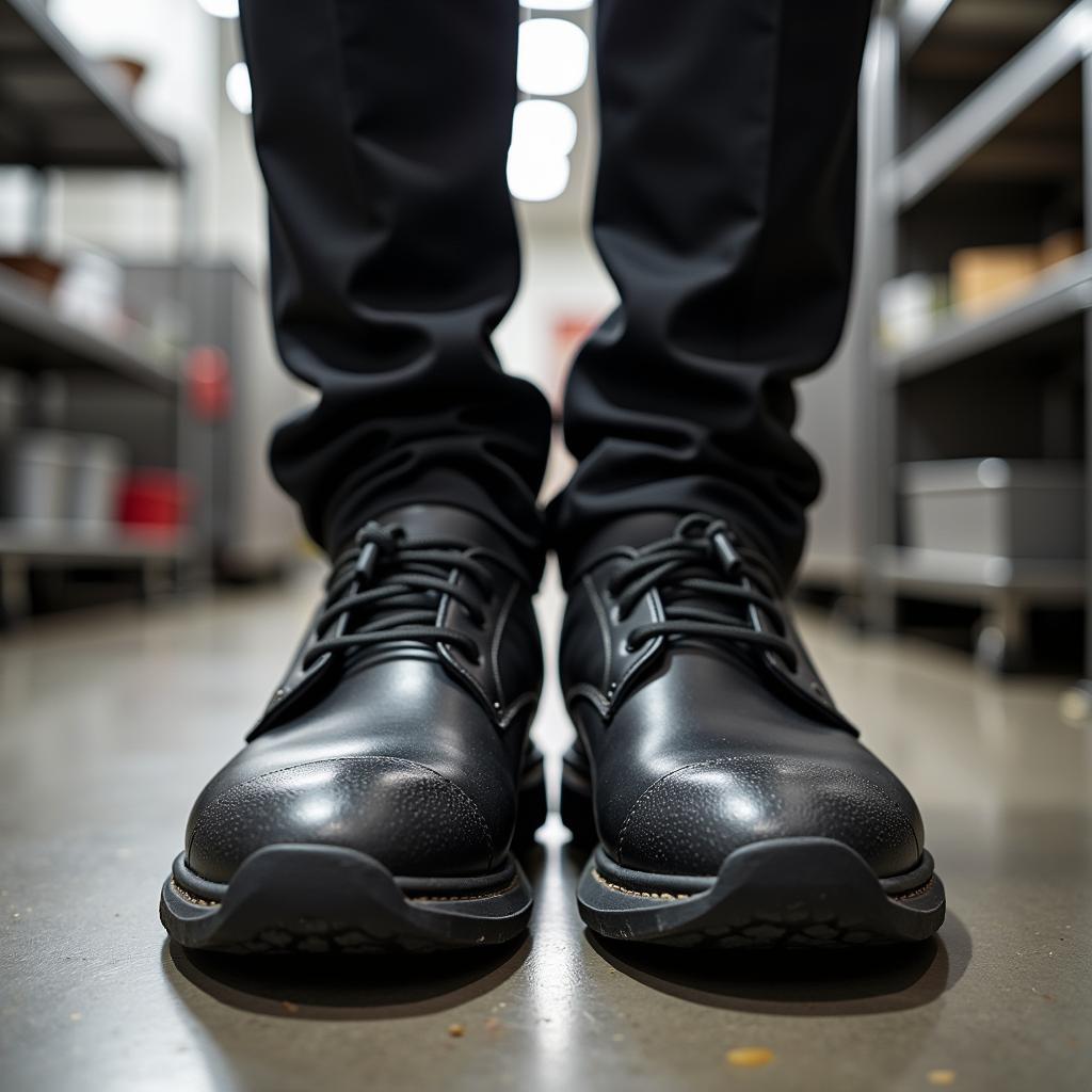 Food industry safety shoes provide essential protection for workers' feet.