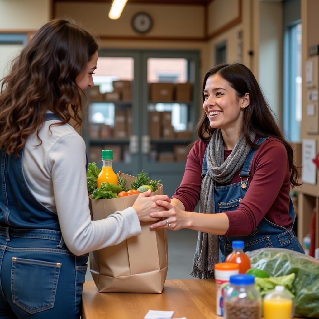 Visiting a local food pantry