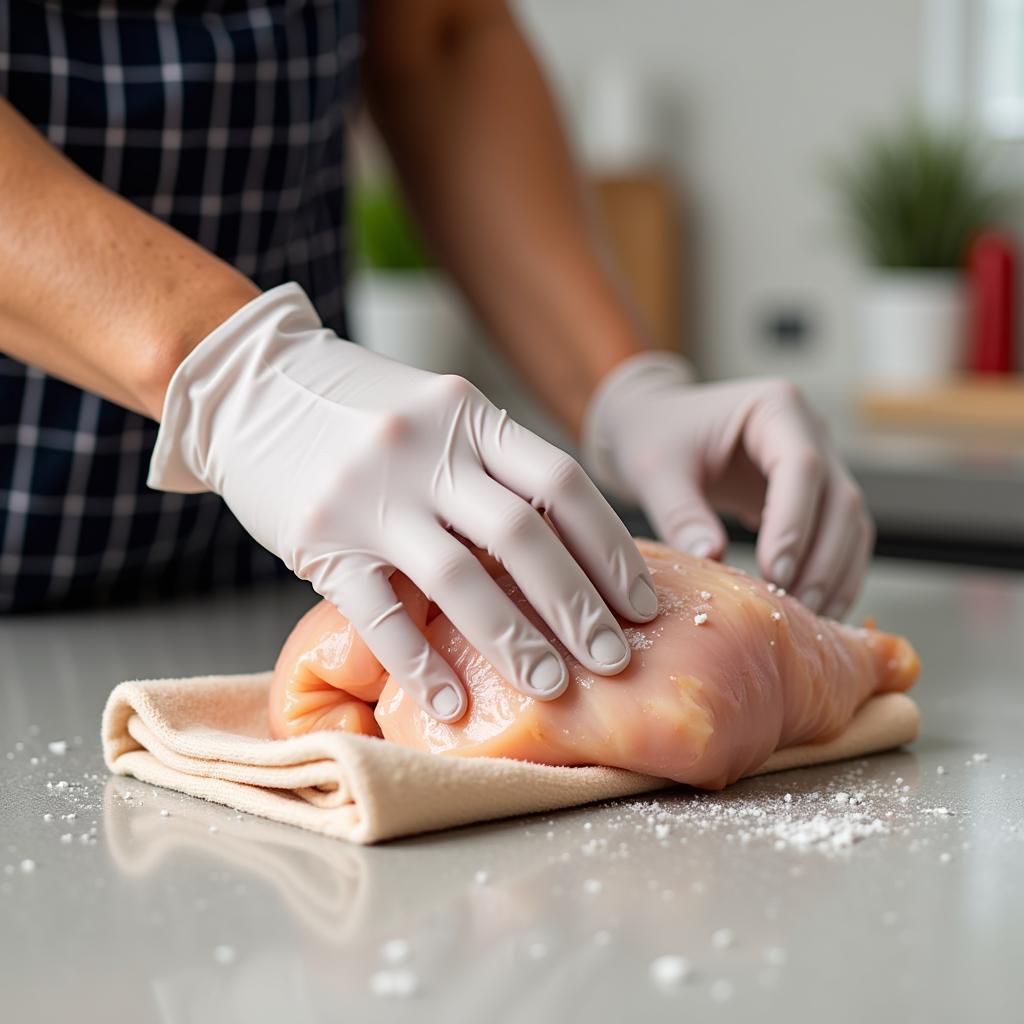 Cross-contamination risk from using food prep gloves for cleaning