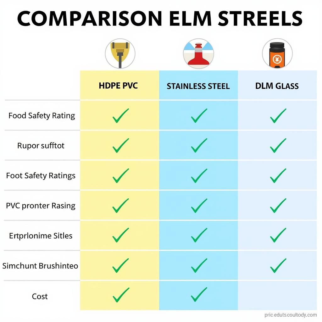 Food Safe Materials Comparison Chart