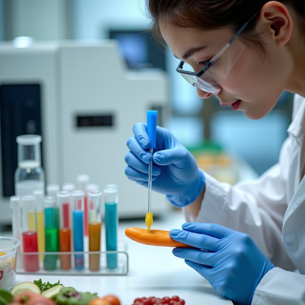 Food Scientist Analyzing Samples