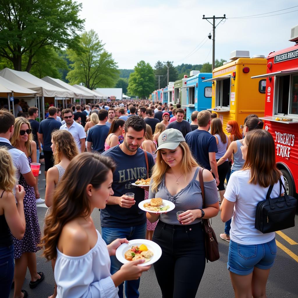 Crowds Enjoying the Food Truck Festival in Martinsburg WV