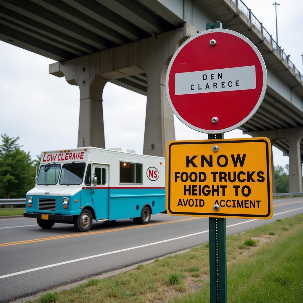 Food Truck Low Clearance Warning Sign