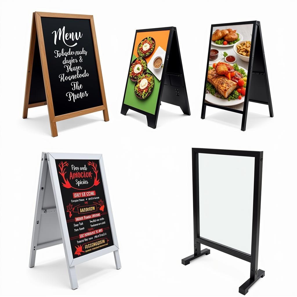 Different Food Truck Menu Sign Materials