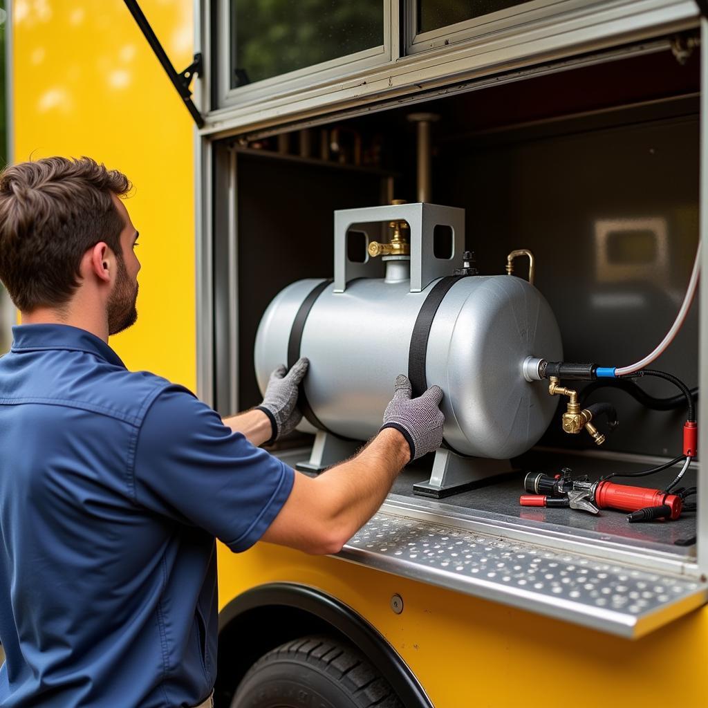 Food truck propane tank installation process