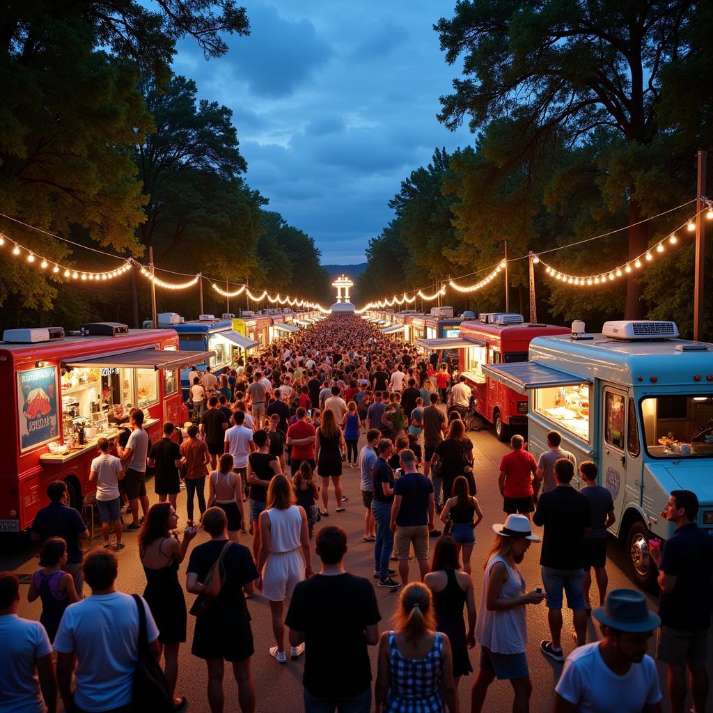 Vibrant Food Truck Rodeo Atmosphere