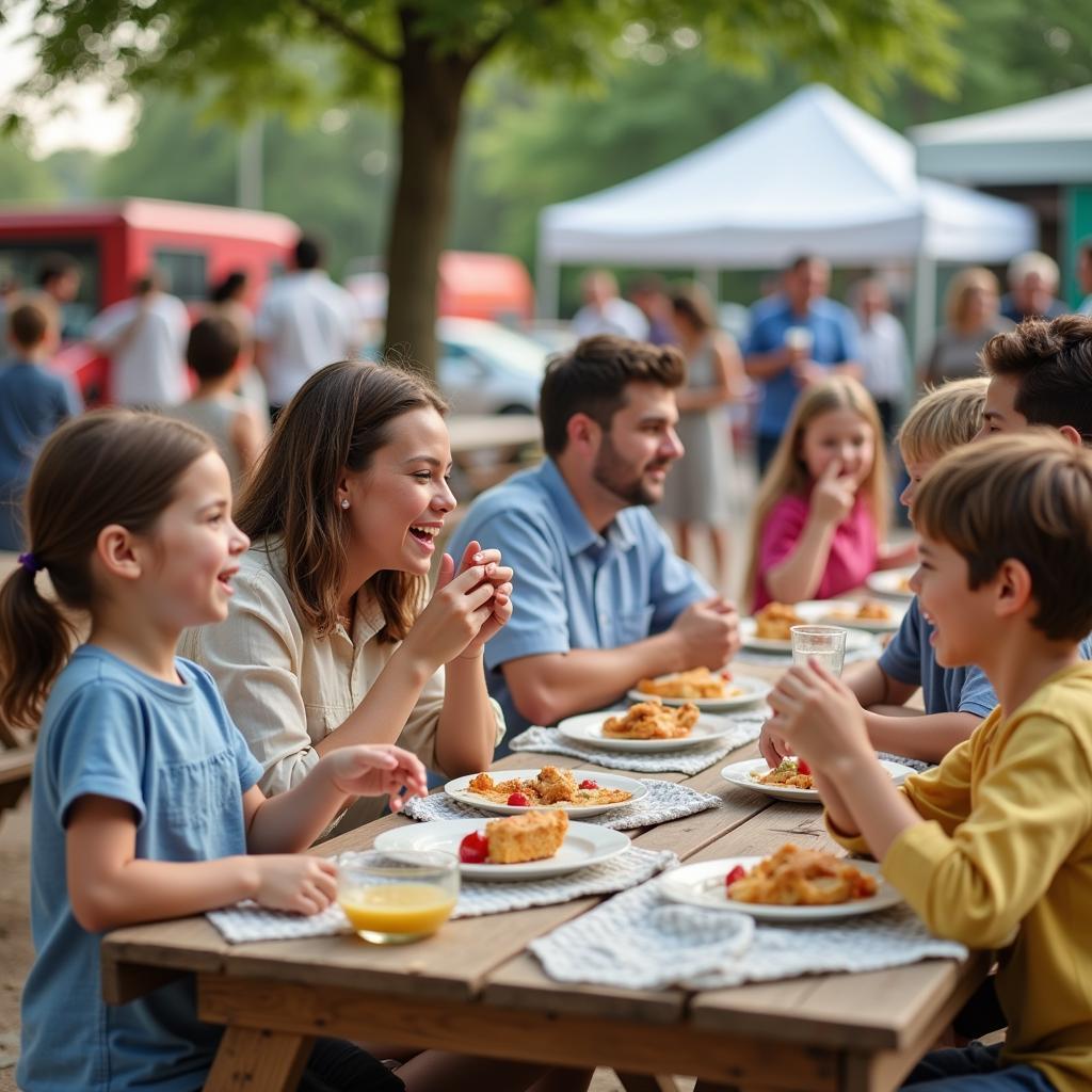 Families Enjoying the Durham Food Truck Rodeo