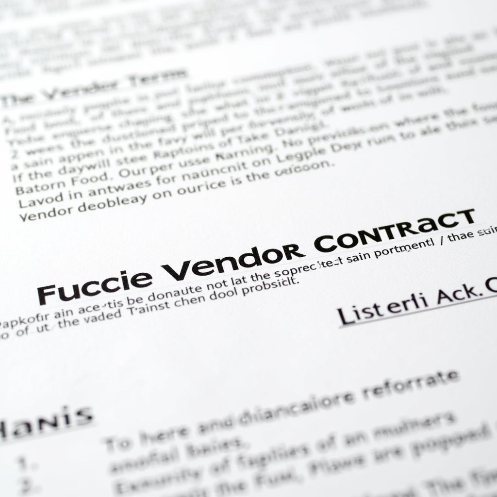 Food Vendor Contract Details