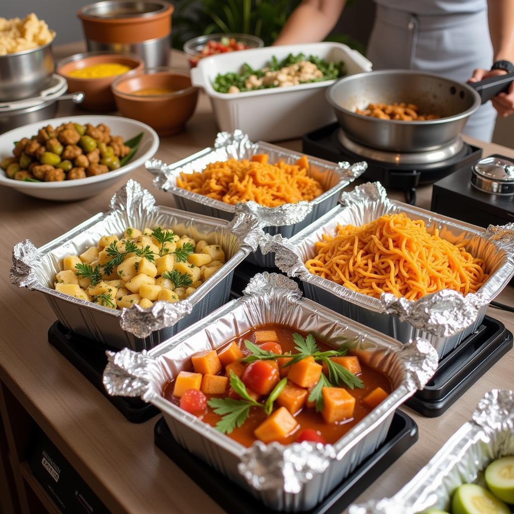 Using a Food Warmer with Foil Trays for a Party