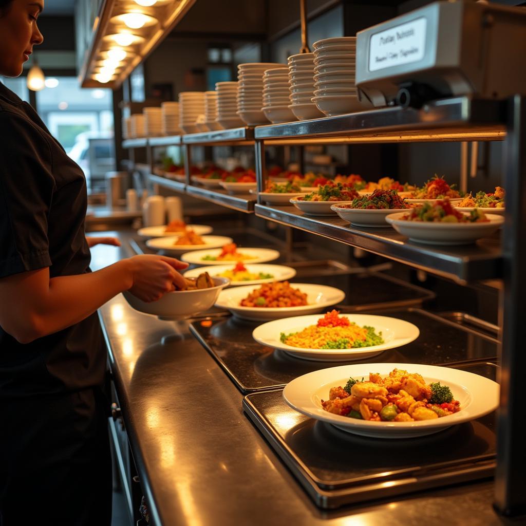 Food Warming Shelf in Use