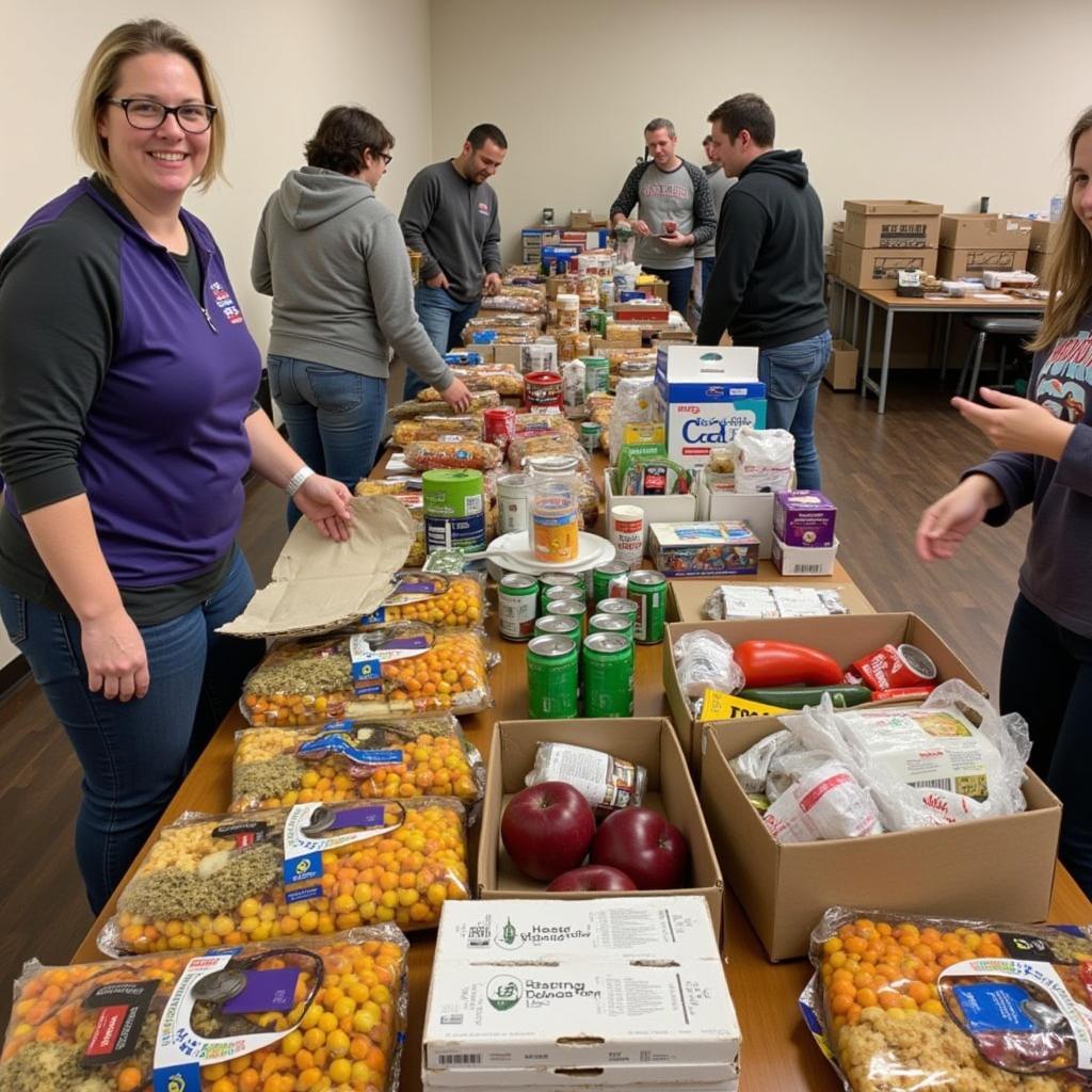 Donations Being Sorted at a Forsyth County Food Bank