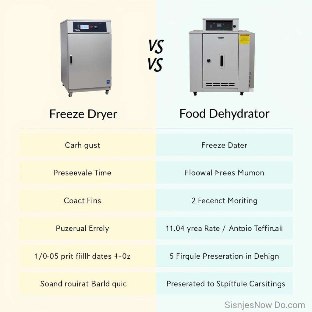 Freeze Dryer vs Food Dehydrator Comparison Chart