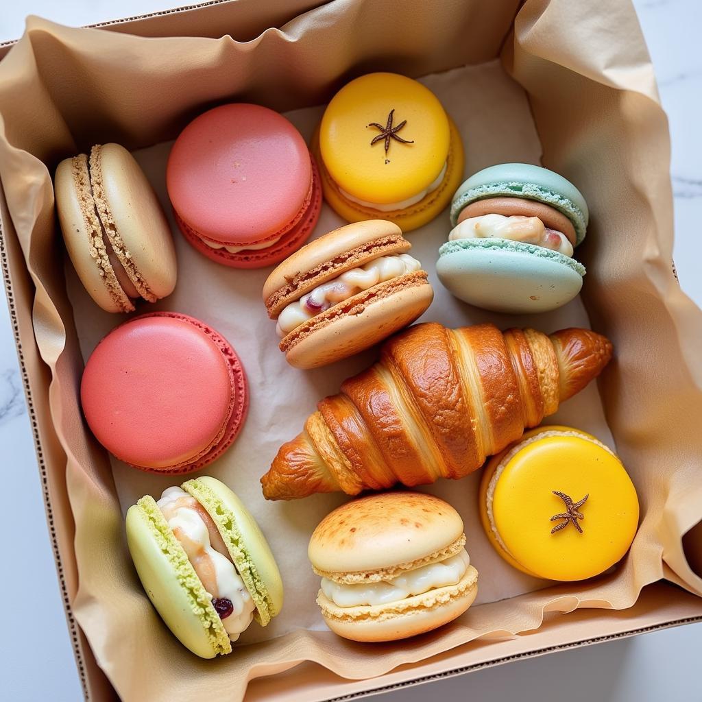 A delightful assortment of French pastries delivered fresh to your door.