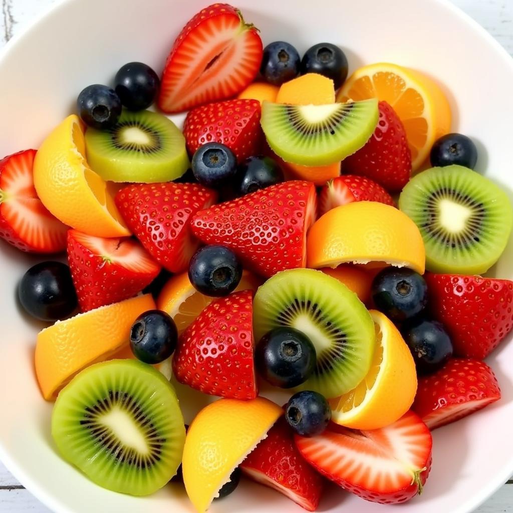 Fresh fruit salad in a bowl