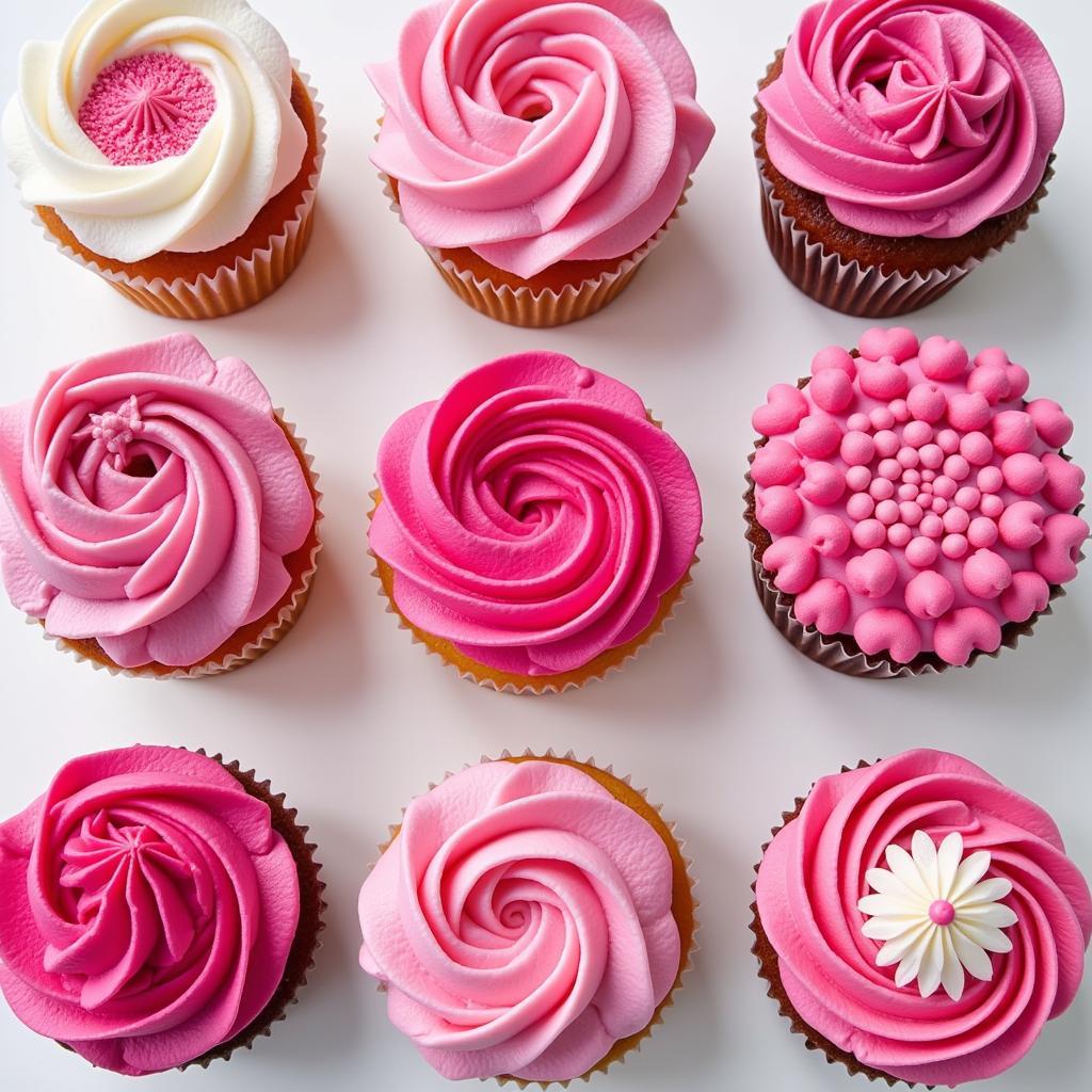 Fuchsia food coloring used to create vibrant pink cakes and cupcakes.