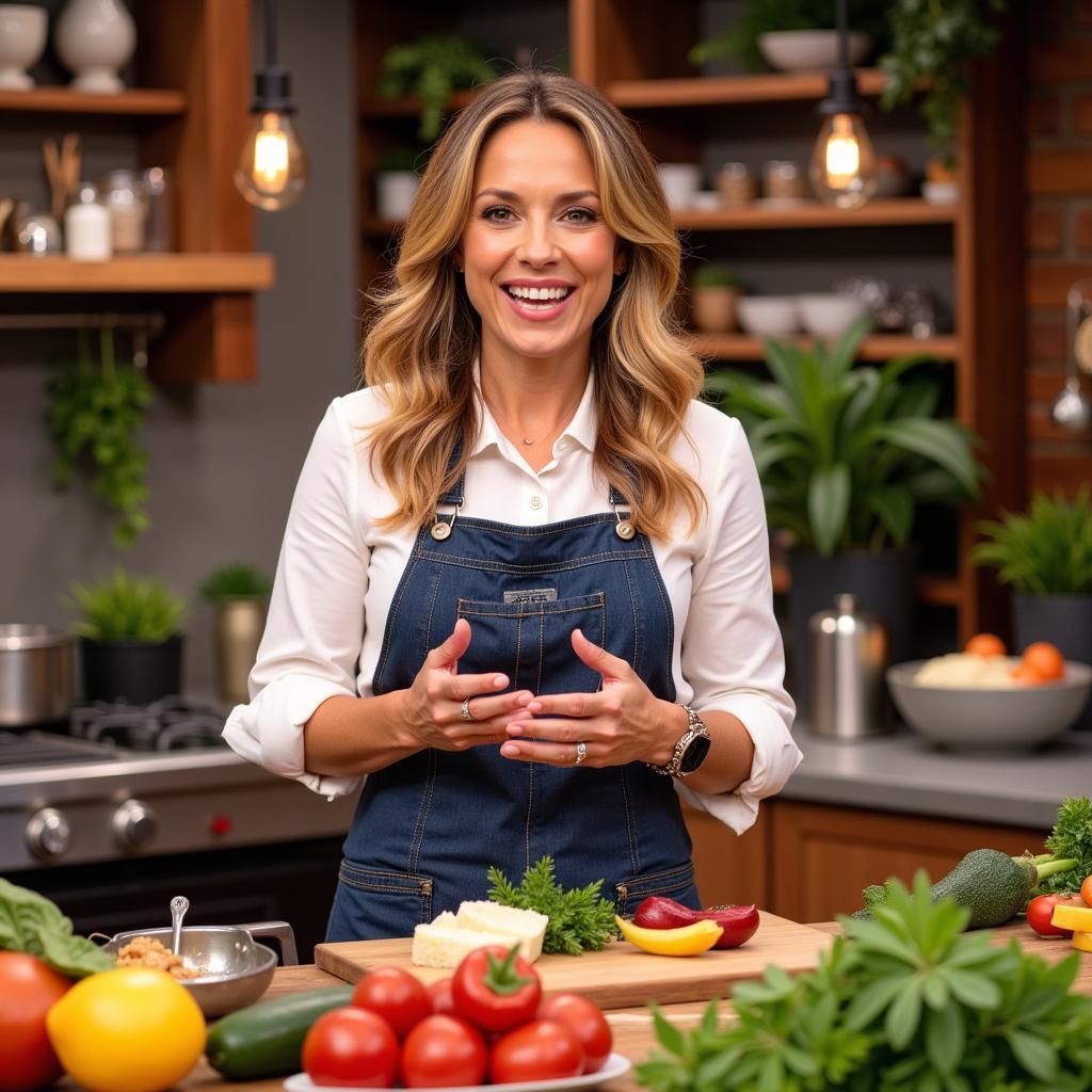 Giada De Laurentiis hosting her cooking show