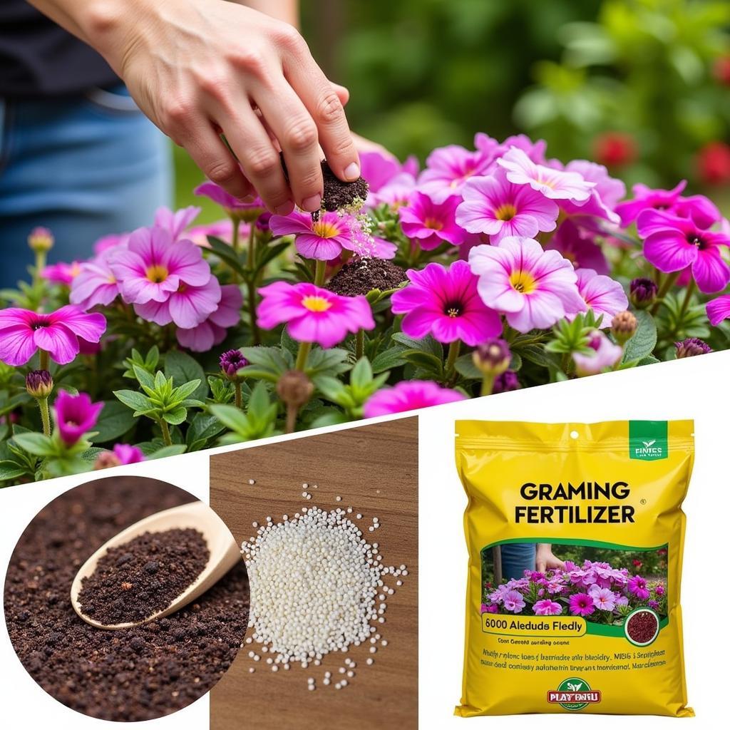 Applying Granular Petunia Fertilizer