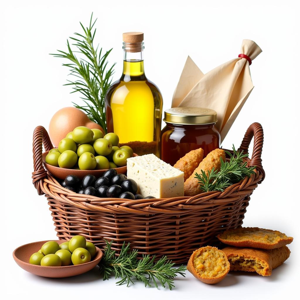 Authentic Greek Food Basket Contents