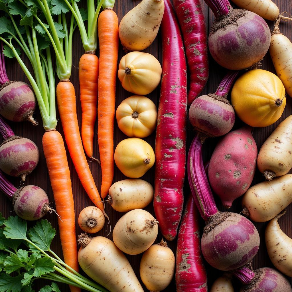 Variety of grounding foods