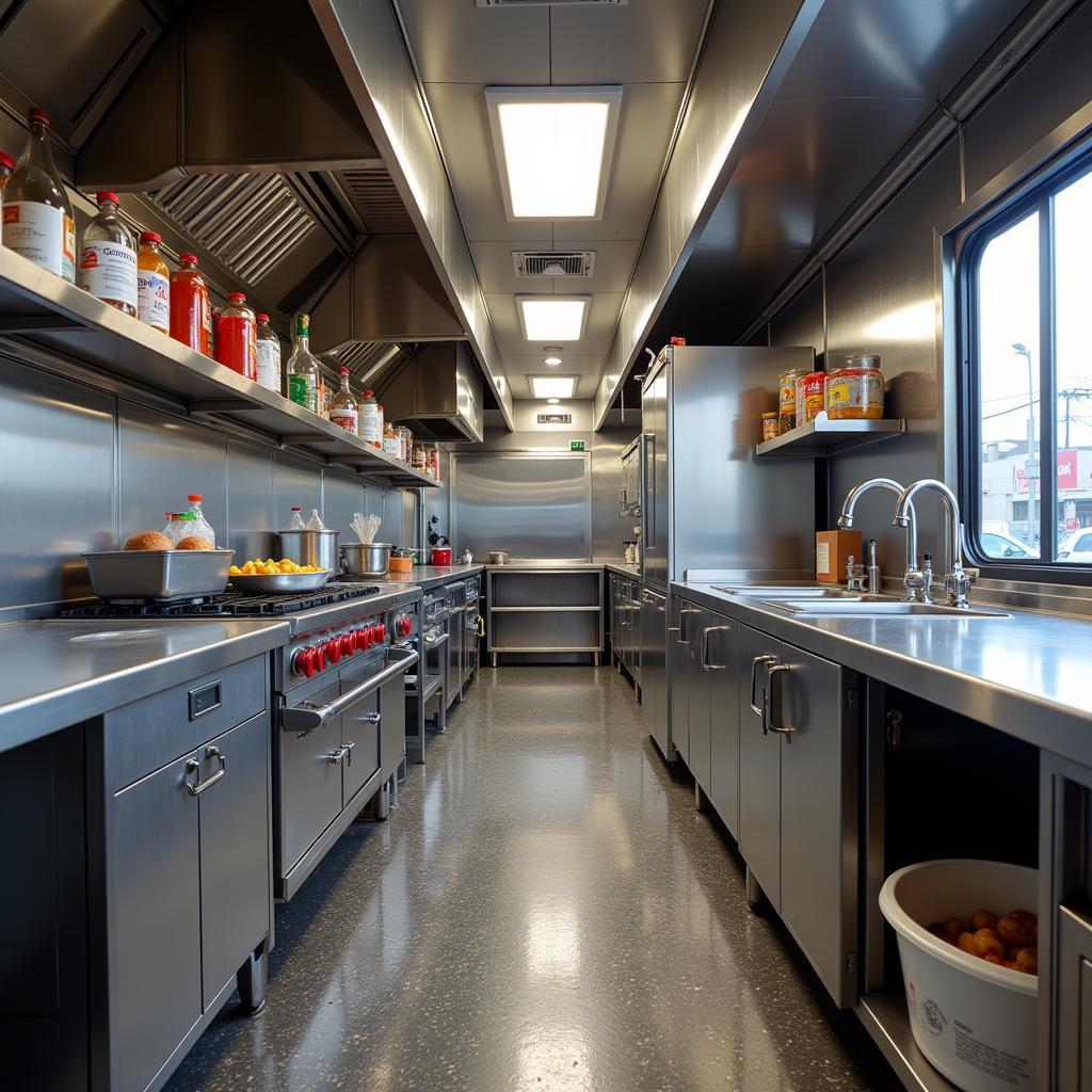 Halal Food Truck Interior Kitchen Setup