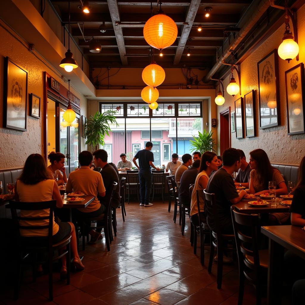 Diners enjoying a meal at a Halal restaurant in Ho Chi Minh City.