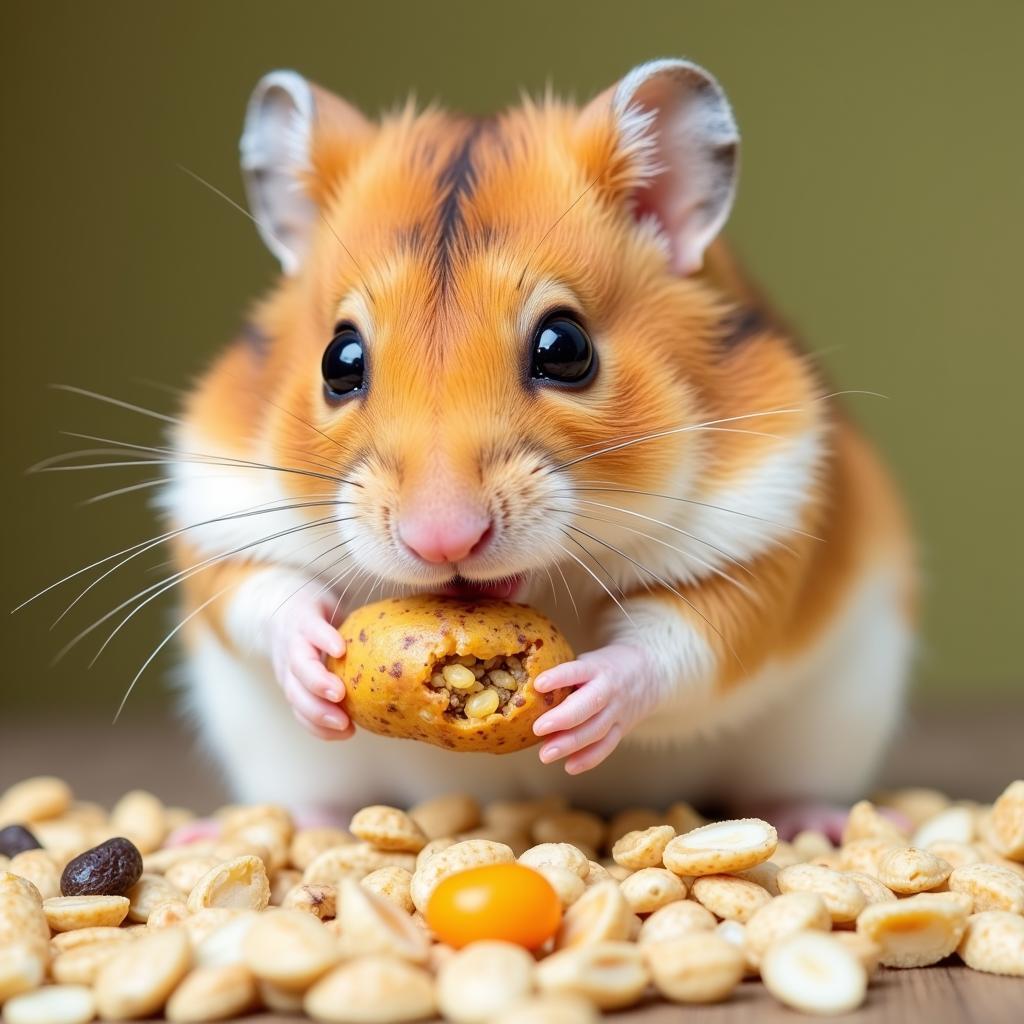 Hamster Enjoying a Healthy Diet