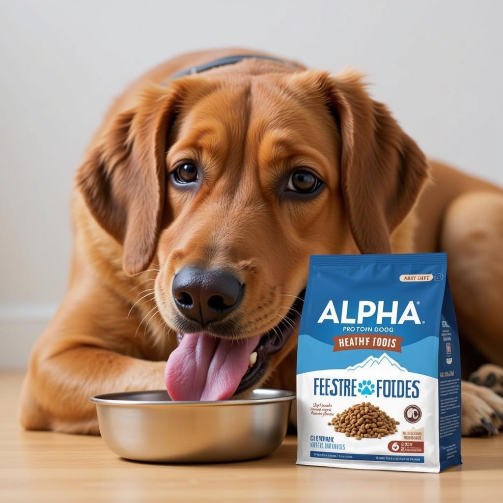 A Happy Dog Enjoying Alpha Dog Food