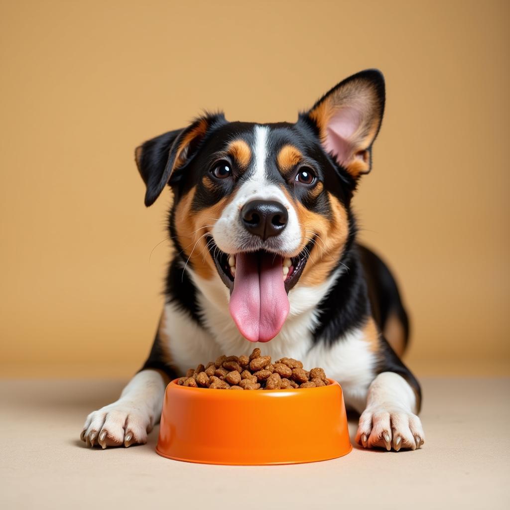 Happy Dog Eating Freshmade Food