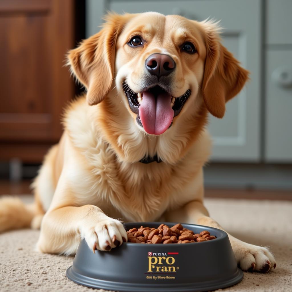 A Happy Dog Enjoying Purina Pro Plan