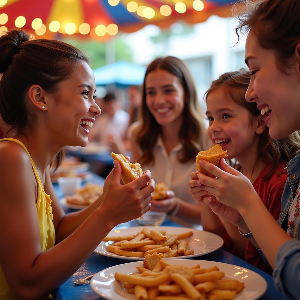 Guests Enjoying Carnival Food