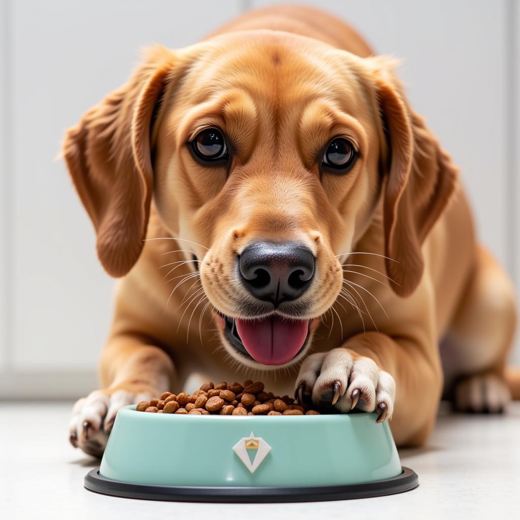 Healthy Dog Eating Diamond Active Dog Food