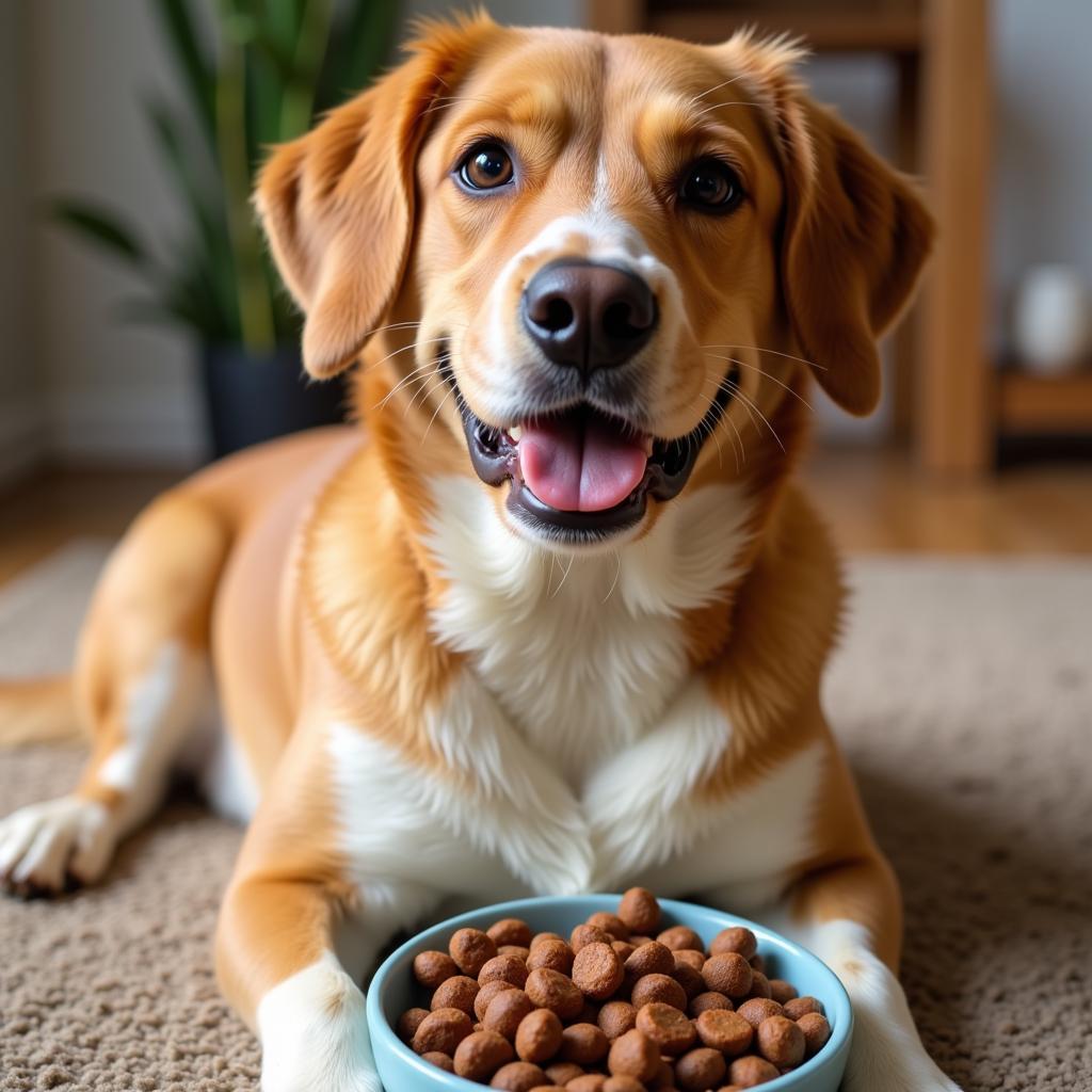 Healthy Dog Eating Native Food